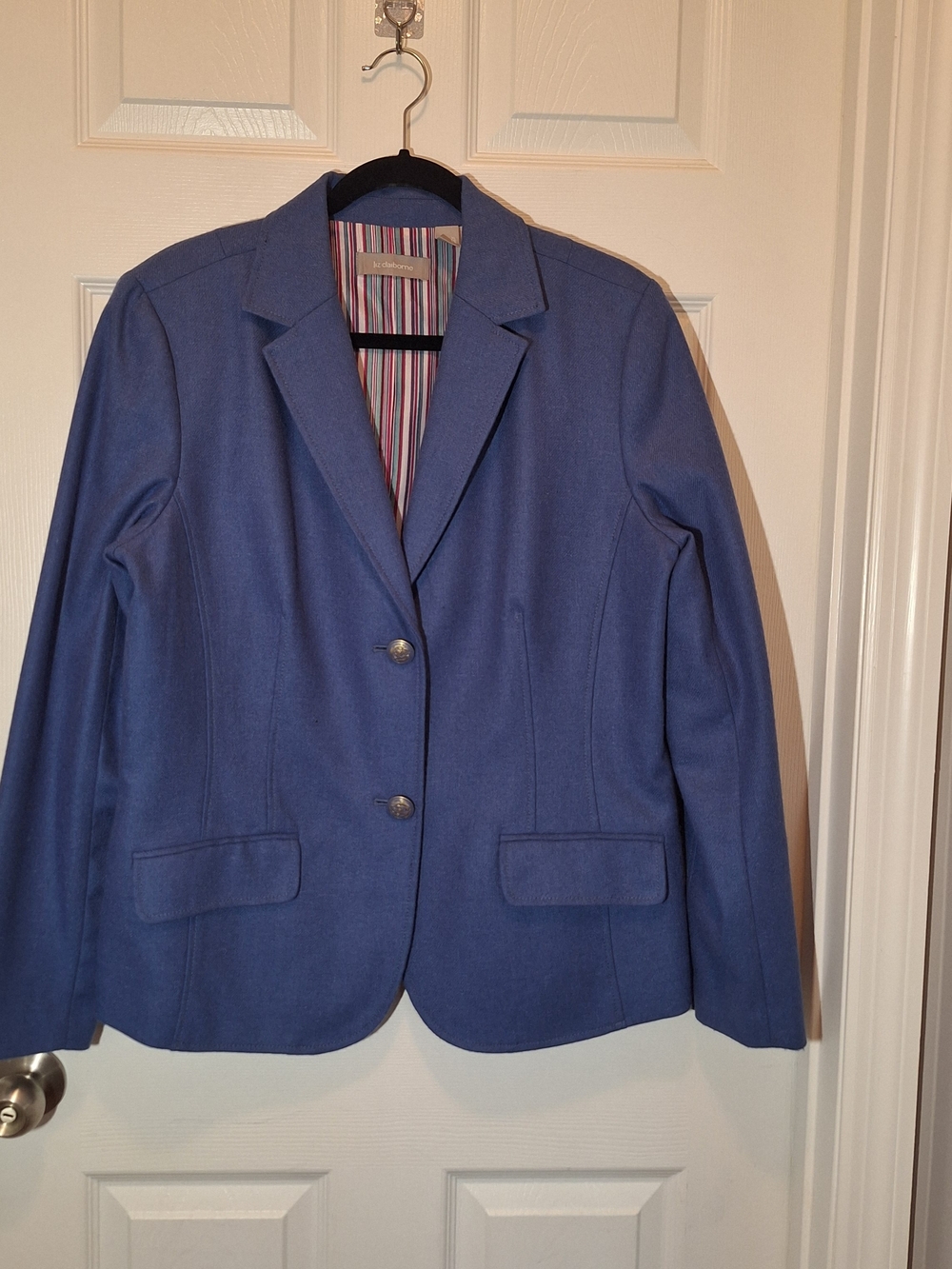 Liz Claiborne Periwinkle Notch-Lapel Lined Blazer Jacket
